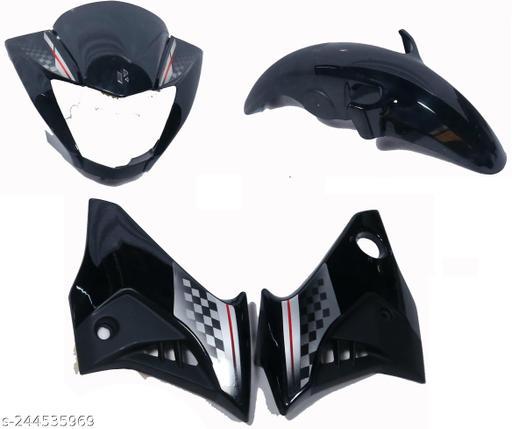 TPFC Set Black Silver Sticker for Hero Glamour Type 5-First Quality