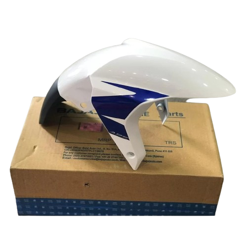 Front Fender Met White ABS Blue Decal(BS4-BS6) for BAJAJ PULSAR RS 200-bajaj