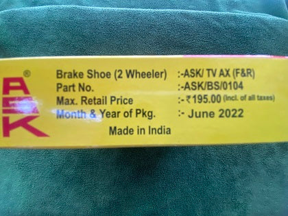Brake shoe Suitable for tvs victor ,ax 100,super xl,etc for TVS VICTOR GL-ASK