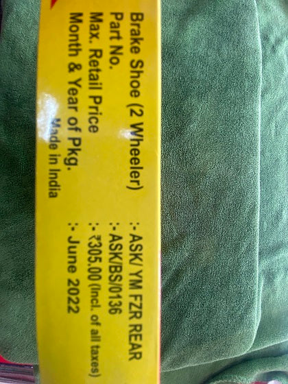 Brake shoe for YAMAHA LIBERO-ASK