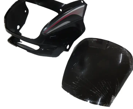 Head Light Visor/mask for hero Super Splendor (Black red Stk)-GENUINE