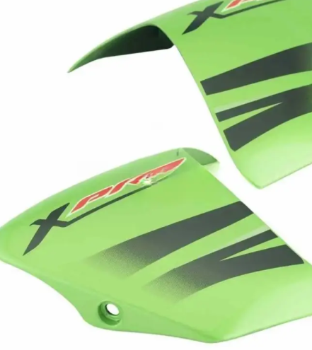 Tank Side Cover/panel Set (lh+rh) for hero Passion Xpro (Green metalic Stk)-GENUINE