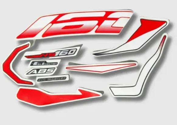 Sticker Kit for Bajaj Pulsar 160 NS (BS6 Red Tank)-BAJAJ