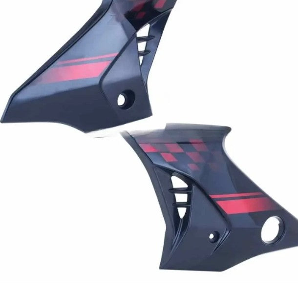 Tank Side Cover/panel Set (lh+rh) for hero Honda Glamour N/m (type-5) Black (red Stk)-HERO