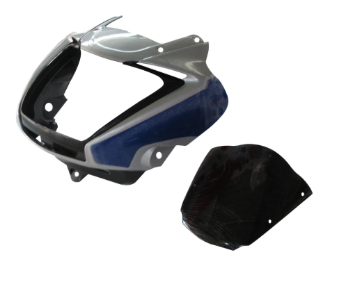 Head Light Visor/mask for hero Splendor I-smart (Silver-blue Bike)-HERO