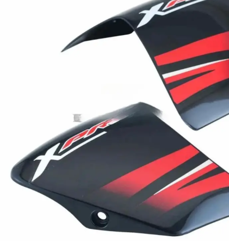 Tank Side Cover/panel Set (lh+rh) for hero Passion Xpro (Black sport Red Stk)-GENUINE