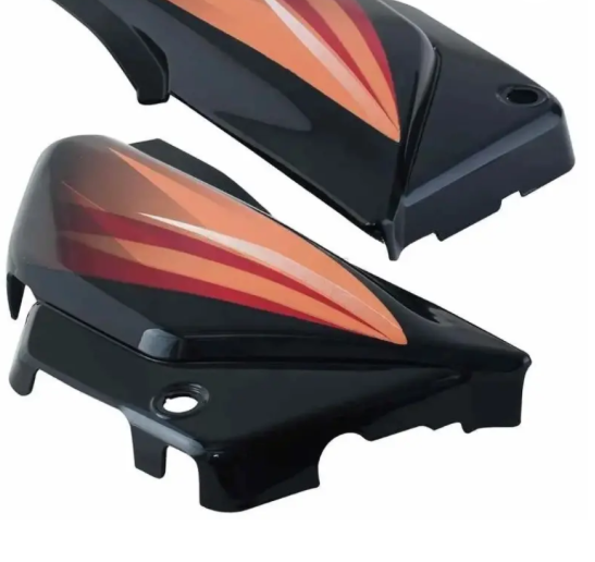 Side Panel/cover for hero Splendor Pro (Black orange Stk)-GENUINE