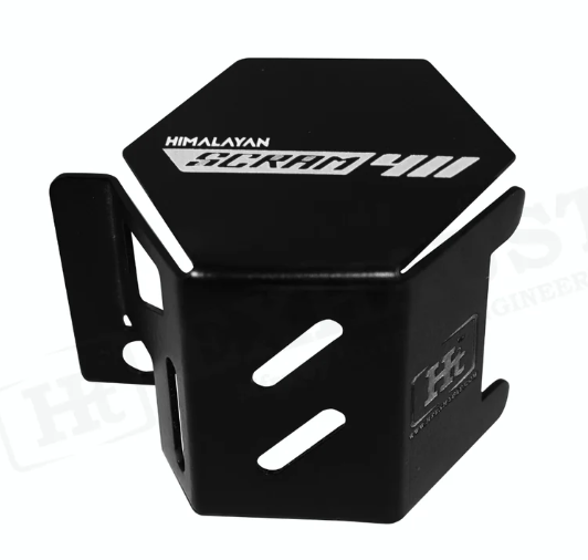 Brake Oil Container Guard Stainless Steel for Scram 411 (Black)-ROYAL ENFIELD