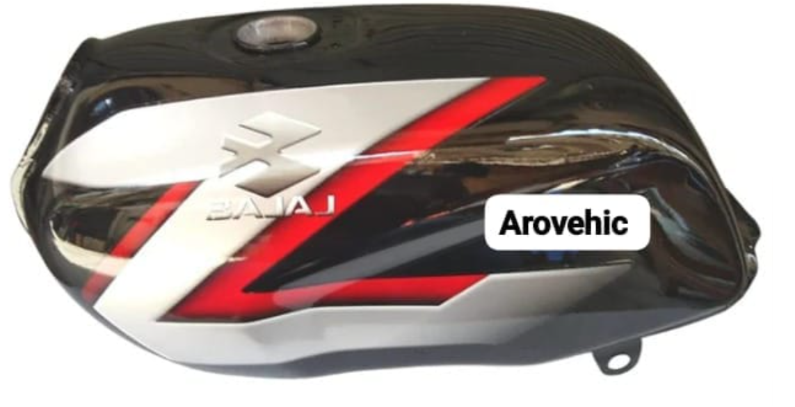 Petrol Tank for Bajaj CT 100 (Black/Red)-ENSONS