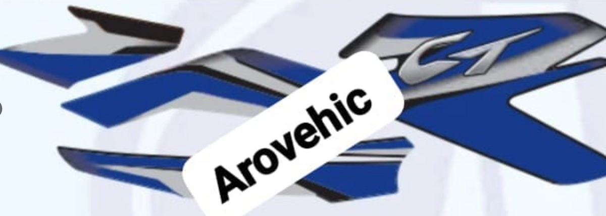 Graphics Sticker Set for Bajaj CT 110 Black Vehicle Blue Sticker Both Sides-OES