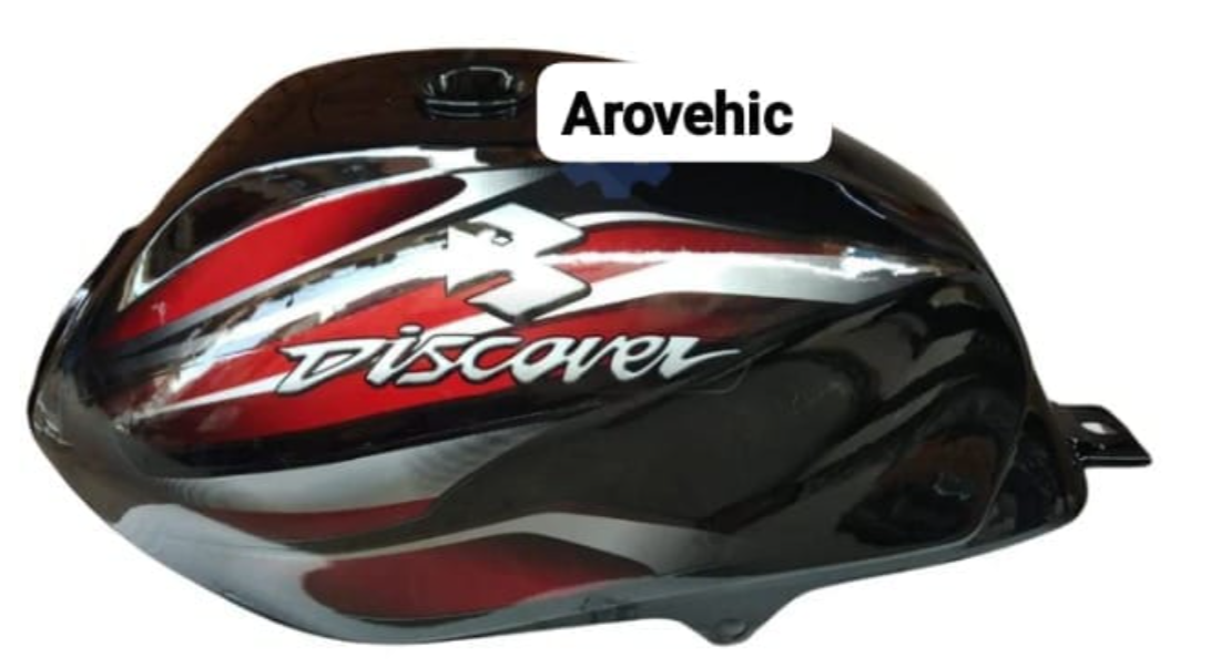 Petrol Tank for Bajaj Discover 125 New Model (Black/Red)-ENSONS