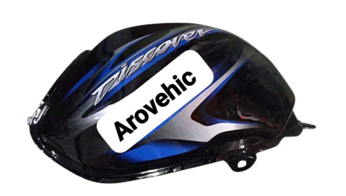 Petrol Tank for Bajaj Discover 125M (Black/Blue)-ENSONS