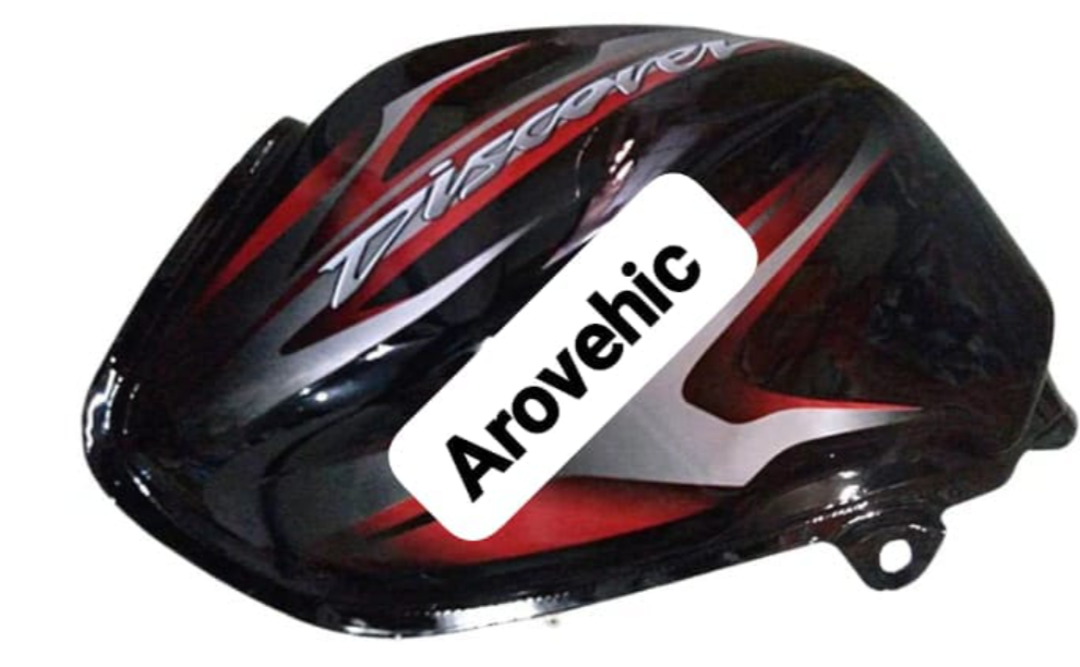 Petrol Tank for Bajaj Discover 125M (Black/Red)-ENSONS