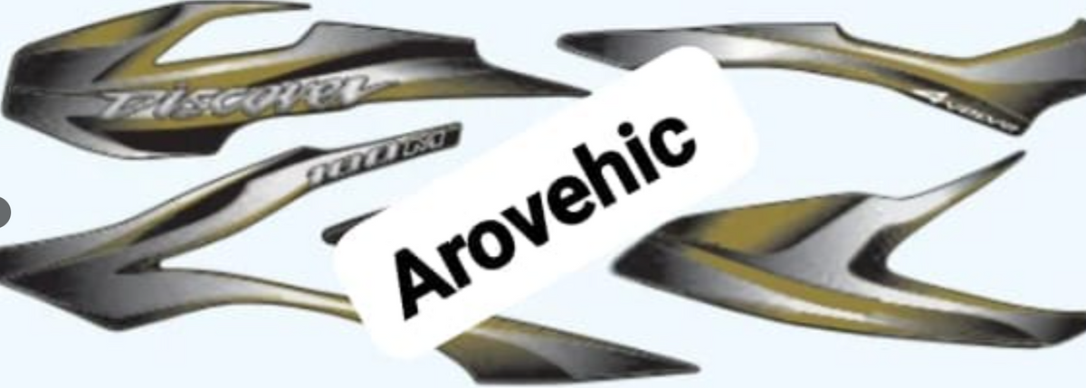 Graphics Sticker Set for Bajaj Discover 100M ( Black Vehicle Green Sticker Both Sides)-OES