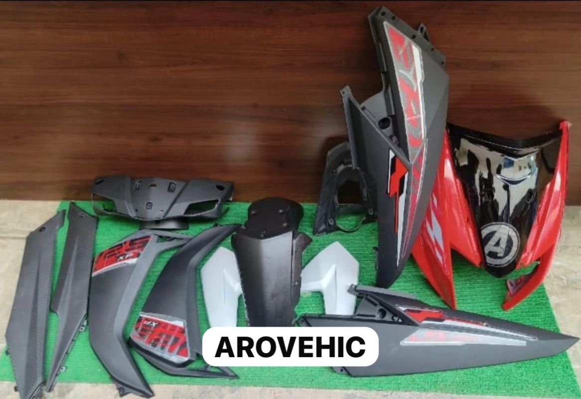 Body Kit for Tvs Ntorq(Matte Black And Racing)-FIRST QUALITY