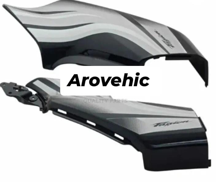 Side Panel/cover for hero Passion Xpro (Black silver Stk)-GENUINE