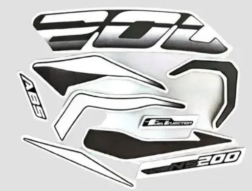 Sticker Kit for Pulsar 200NS (BS6 Grey Tank)-BAJAJ