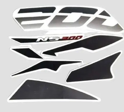 Sticker Kit for Pulsar 200NS (UG7 Black Tank)-BAJAJ