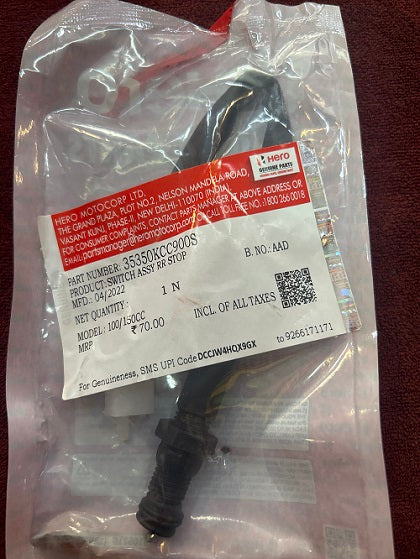 Front brake light switch for HERO SPLENDOR-HERO