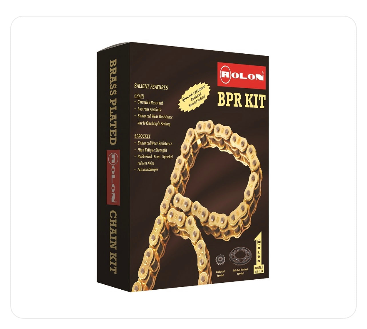 Brass chain and sprocket kit for apache 160 rtr 4v kit norc f3 22 for TVS APACHE RTR 160 4V-ROLON