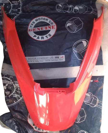Cover front bottom racing red with ta[eset  for TVS NTORQ-TVS