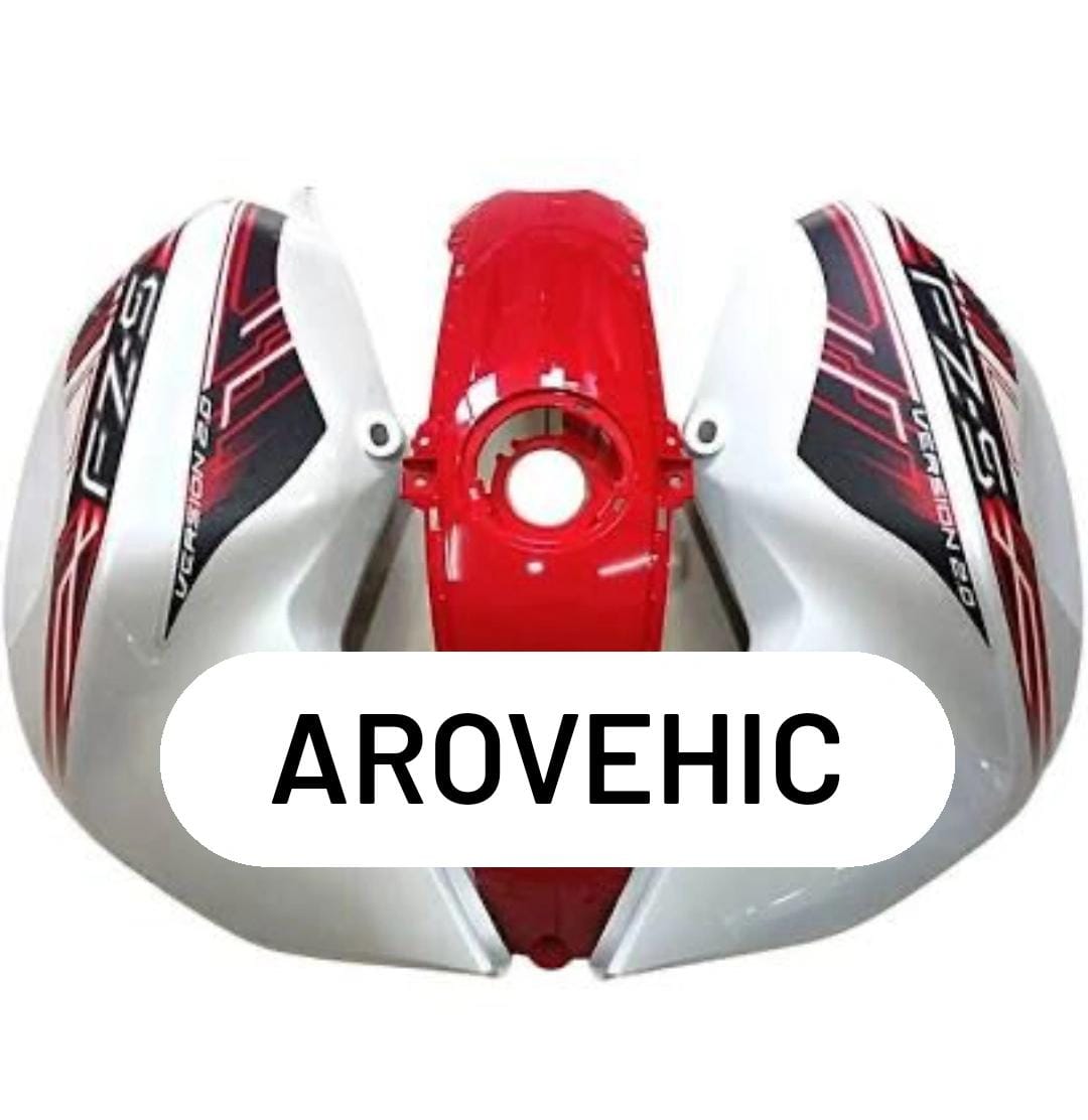 Tank cover -white &red -set of 3 for YAMAHA  FZ V2-DIKSHA