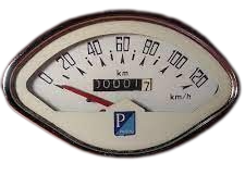 white dial speedometer for bajaj chetak-abk