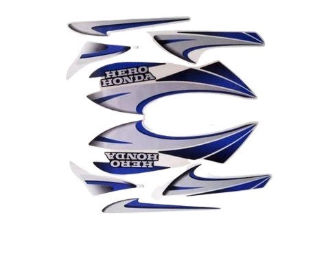 Black Bike Blue Sticker Kit for Hero Splendor Old/Plus-