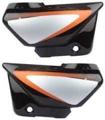 Side Cover Black White Orange Sticker for Hero Splendor Old/Plus-