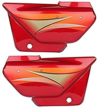 Side Cover Set 2 Pic Red Orange Sticker for Hero Splendor Old/Plus-First Quality 