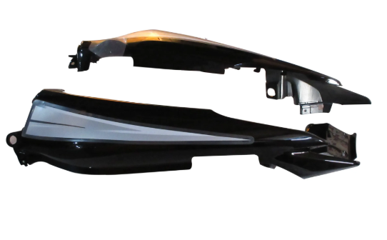 Tail Panel/seat Cowl for hero Passion Xpro (Black silver Stk)-GENUINE
