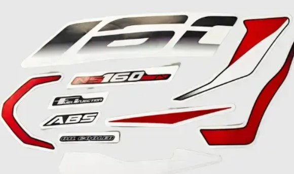 Sticker Kit for Bajaj Pulsar 160 NS (BS6 White Tank )-BAJAJ