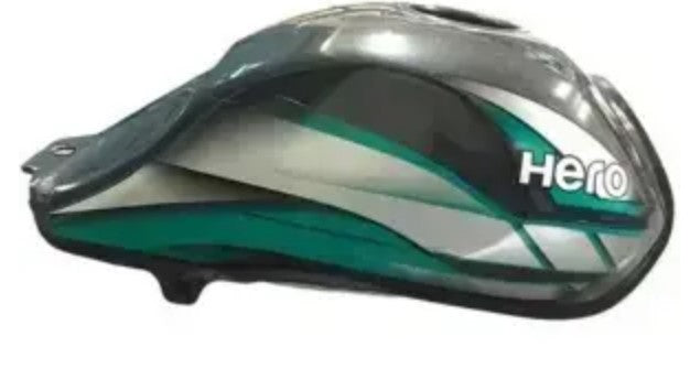 Petrol Tank for Hero CD Deluxe  HF Deluxe (BS4 ) Grey & Green-HERO
