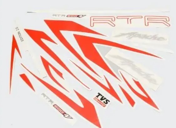 Sticker Set for TVS APACHE RTR 200 4V[White Tank]-TVS