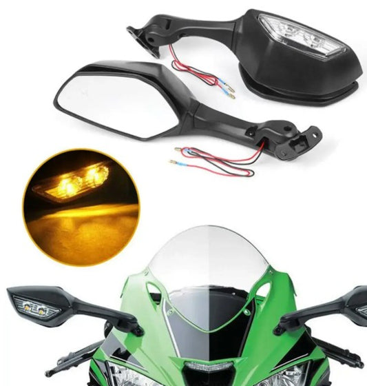 Rear View Mirror with Indicator Light for Kawasaki Ninja Zx10r-ABK