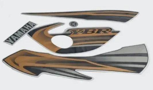 Sticker Set  for YBR T2 [Black Tank-Golden]-YAMAHA