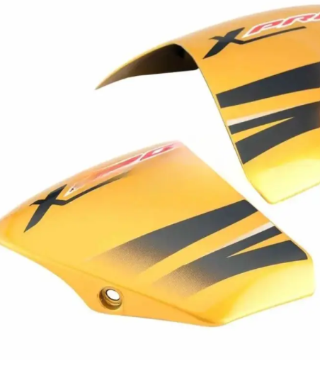 Tank Side Cover/panel Set (lh+rh) for hero Passion Xpro (Yellow/metalic Stk)-GENUINE