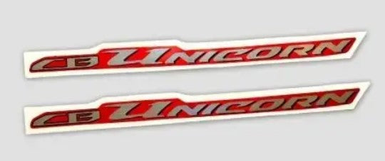 Sticker Tail Panel  for Unicorn [Red-Silver]-HONDA