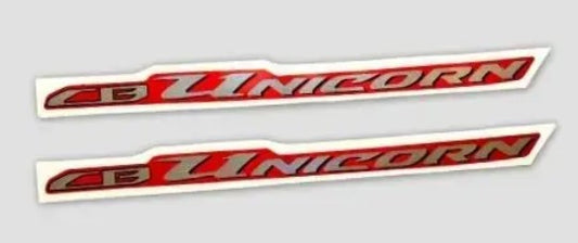 Sticker Tail Panel  for Unicorn [Red-Silver]-HONDA