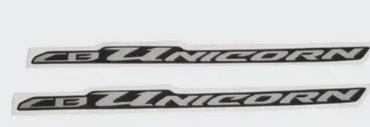 Sticker Tail Panel for Unicorn [Black-Silver]-HONDA