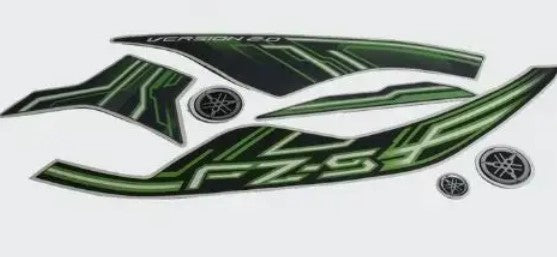Sticker Set for  FZS T8 [Black Tank-Green]-YAMAHA