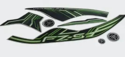 Sticker Set for  FZS T8 [Black Tank-Green]-YAMAHA