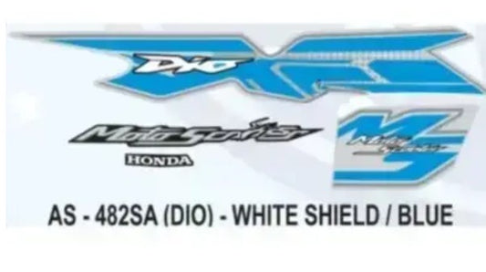 Graphics Sticker Set for Honda Dio  ( Whilte & Blue Sticker)  Both Sides-HONDA
