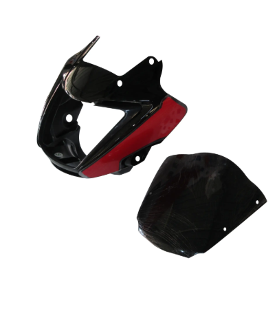 Head Light Visor/mask for hero Splendor I-smart (Black red Stk)-HERO