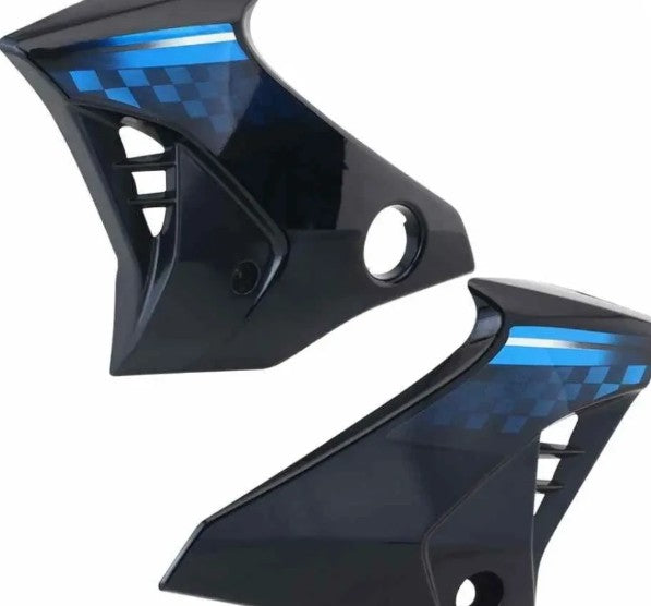 Tank Side Cover/panel Set (lh+rh) for hero Honda Glamour N/m (type-6) Black (blue Stk)-HERO