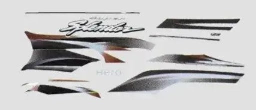 Sticker Set for Hero Super Splendor T4 [Red Tank]-HERO