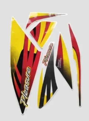 Sticker Set  for Pleasure T7( Dual Colour Red Shield)-HERO