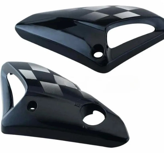 Tank Side Cover/panel Set (lh+rh)for hero Honda Glamour N/m Black (silver Stk)-HERO