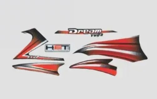 Sticker Set for Yuga T2 [Black Tank Red]-HONDA