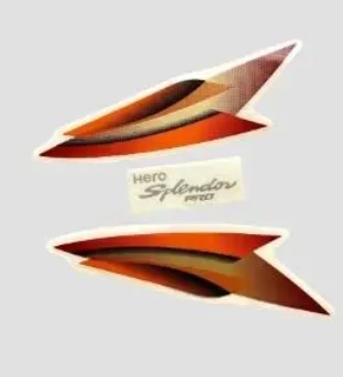 Sticker H.L.Firing Hero Splendor Pro T3  [Red Tank-Orange]-HERO